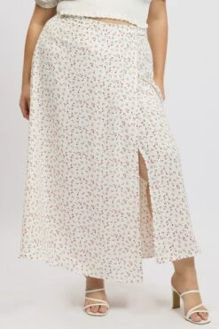 Red Ditsy Wrap Maxi Skirt -You And All Fashion Store csl1180cc 47a ditsy 3