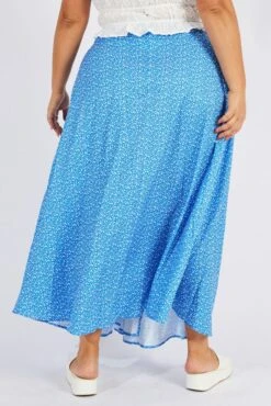 Blue Ditsy Wrap Maxiskirt -You And All Fashion Store csl1180d 33ab ditsy 5