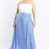 Blue Ditsy Wrap Maxi Skirt