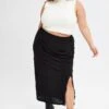 Black Maxi Skirt Side Split