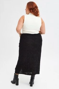 Black Maxi Skirt Side Split -You And All Fashion Store csl1227 35rb black 5