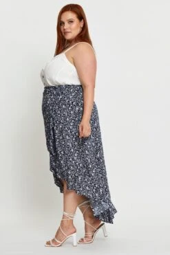 Floral Print Maxi Skirt High-low -You And All Fashion Store csl1283a 81b floral prt 4