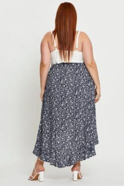 Floral Print Maxi Skirt High-low -You And All Fashion Store csl1283a 81b floral prt 5