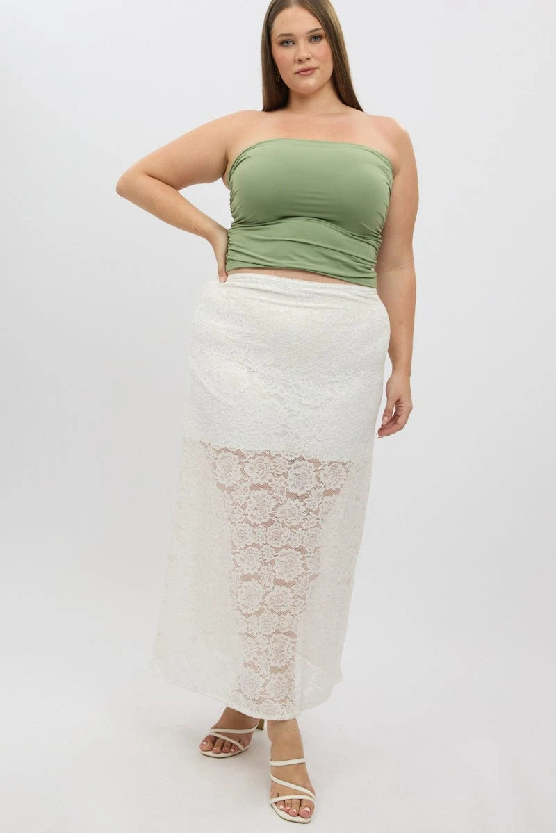 White Stretch Lace Maxi Skirt 1 White Stretch Lace Maxi Skirt