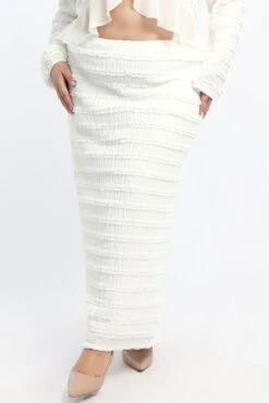 White Lace Maxi Skirt With Waist Trim -You And All Fashion Store csl1357x 127a white 3