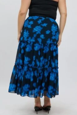 Blue Abstract Elastic Waist Tie Front Maxiskirt 10 Blue Abstract Elastic Waist Tie Front Maxiskirt -You And All Fashion Store csl17436b 35a abstract 5