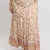 Beige Boho Tiered Maxi Skirt