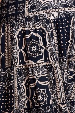 Blue Abstract Tiered Maxi Skirt -You And All Fashion Store csl2345d 47ab abstract 6