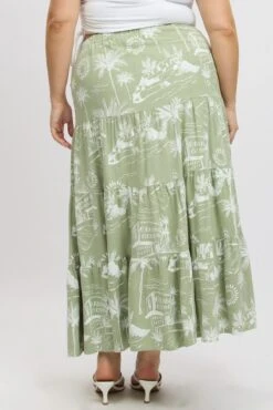 Green Abstract Tiered Maxiskirt Tie Waist -You And All Fashion Store csl2345jm 47ab abstract 5