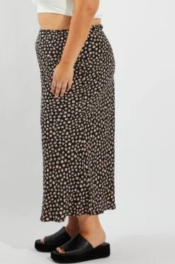 Black Ditsy Maxi Slip Skirt -You And All Fashion Store csl2366c 47ab ditsy 4