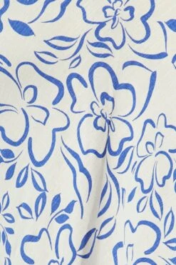 Blue Abstract Slip Skirt Linen Blend -You And All Fashion Store csl2366e 47ab abstract 6