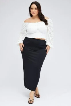 Black Maxi Skirt Supersoft -You And All Fashion Store csl2420a 84ab black 3