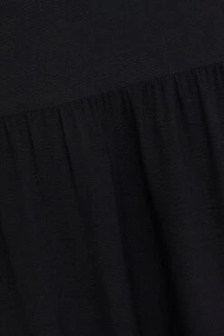 Black Maxi Skirt Tie Elastic Waist Textured -You And All Fashion Store csl25518 34ab black 6