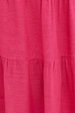 Pink Maxi Skirt High Waist Tiered -You And All Fashion Store csl25518kx 34rb hot pink 6