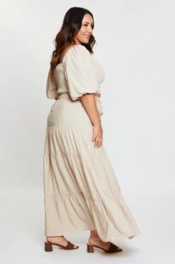 Beige High Waist Tiered Maxi Skirt -You And All Fashion Store csl25518x 34l sand 4 2