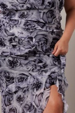 Black Floral Rosette Mesh Frill Skirt -You And All Fashion Store csl3099c 84ab floral 6