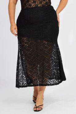 Black Lace Maxi Skirt 8 Black Lace Maxi Skirt -You And All Fashion Store csl3160 36a black 3