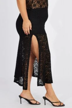 Black Lace Maxi Skirt 9 Black Lace Maxi Skirt -You And All Fashion Store csl3160 36a black 4