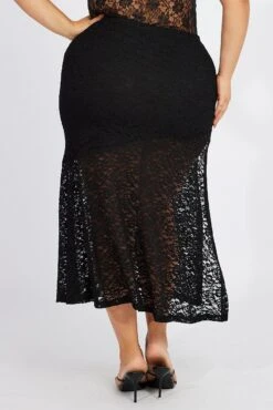 Black Lace Maxi Skirt 10 Black Lace Maxi Skirt -You And All Fashion Store csl3160 36a black 5