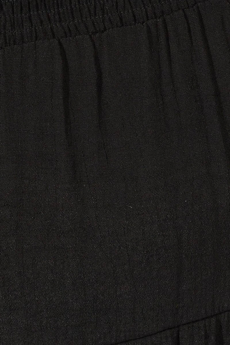 Black Shirred Waist Tie Maxi Skirt 6 Black Shirred Waist Tie Maxi Skirt - Image 6