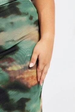 Green Abstract Mesh Bodycon Long Skirt -You And All Fashion Store csl32241bx 84a abstract 6