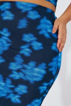 Blue Abstract Mesh Midaxi Skirt -You And All Fashion Store csl32241dx 84a abstract 6