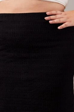 Black Textured Fitted Skirt -You And All Fashion Store csl32319 47ab black 6