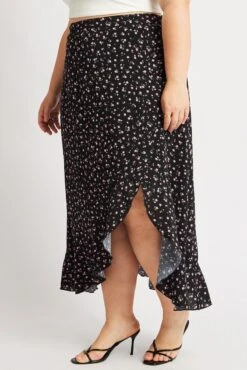 Black Ditsy Frill Maxi Skirt 9 Black Ditsy Frill Maxi Skirt -You And All Fashion Store csl32390 10a ditsy 4