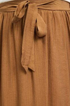 Brown Tie Waist Split Side Maxi Skirt -You And All Fashion Store csl32393a 125a brown 5