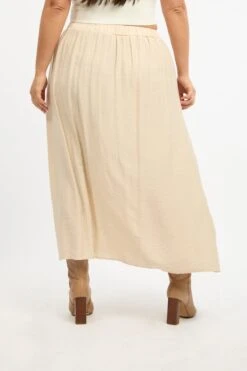 Beige Tie Waist Split Side Maxi Skirt -You And All Fashion Store csl32393a 125ab sand 4