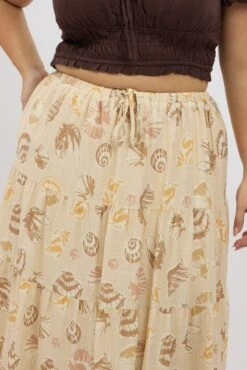 Beige Abstract Tiered Tie Waist Maxiskirt -You And All Fashion Store csl32483c 47a abstract 6