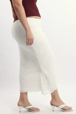 White Stretch Lace Wrap Maxi Skirt -You And All Fashion Store csl32550 47ab white 4