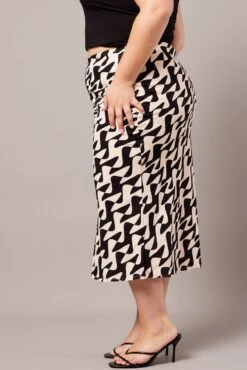 Black Abstract Bias Maxi Slip Skirt -You And All Fashion Store csl3678d 47a abstract 4