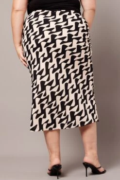 Black Abstract Bias Maxi Slip Skirt -You And All Fashion Store csl3678d 47a abstract 5