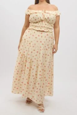 Pink Floral Tiered Maxi Skirt -You And All Fashion Store csl9073 47ab floral 3