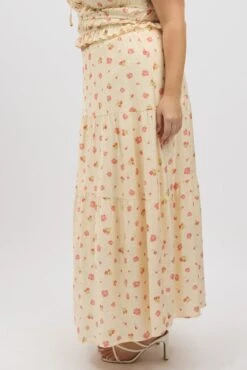 Pink Floral Tiered Maxi Skirt -You And All Fashion Store csl9073 47ab floral 4