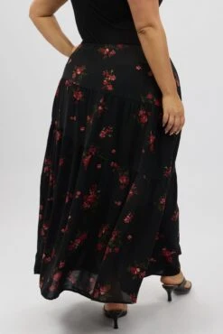 Black Floral Maxi Skirt -You And All Fashion Store csl9073e 47a floral 5