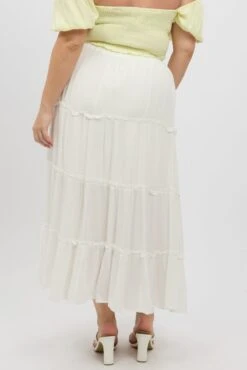 White Tiered Crinkle Maxi Skirt -You And All Fashion Store csl9110 123ab white 5
