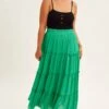 Green Tiered Maxi Skirt