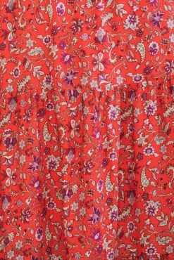 Red Boho Maxi Skirt Tiered -You And All Fashion Store cslw10564d 33rb boho 6