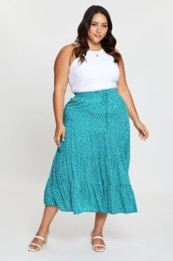 Geo Print Midi Skirt Elastic Waist -You And All Fashion Store csm0062b 33l geo print 3 1