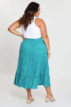 Geo Print Midi Skirt Elastic Waist -You And All Fashion Store csm0062b 33l geo print 5 1