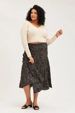 Animal Print Maxi Skirt Elastic Waist -You And All Fashion Store csm0062f 33ab animal prt 3