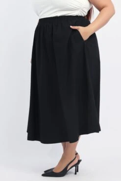 Black Full Midi Skirt With Pockets -You And All Fashion Store csm10661 35a black 3