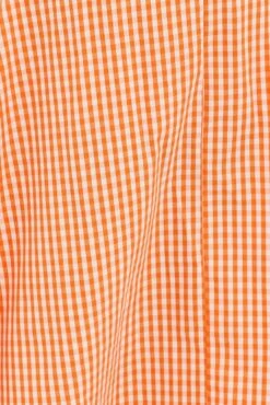 Orange Check Midi Skirt High Waist Elaticated Waist -You And All Fashion Store csm1066ax 35r check 6