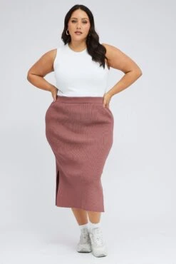 Purple Knit Skirt Midi Side Split 8 Purple Knit Skirt Midi Side Split -You And All Fashion Store csm1285f 40r mauve 3