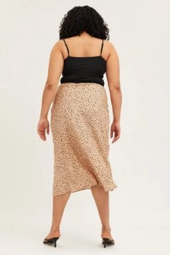 Animal Print Satin Slit Midi Skirt -You And All Fashion Store csm1320b 47r animal prt 5