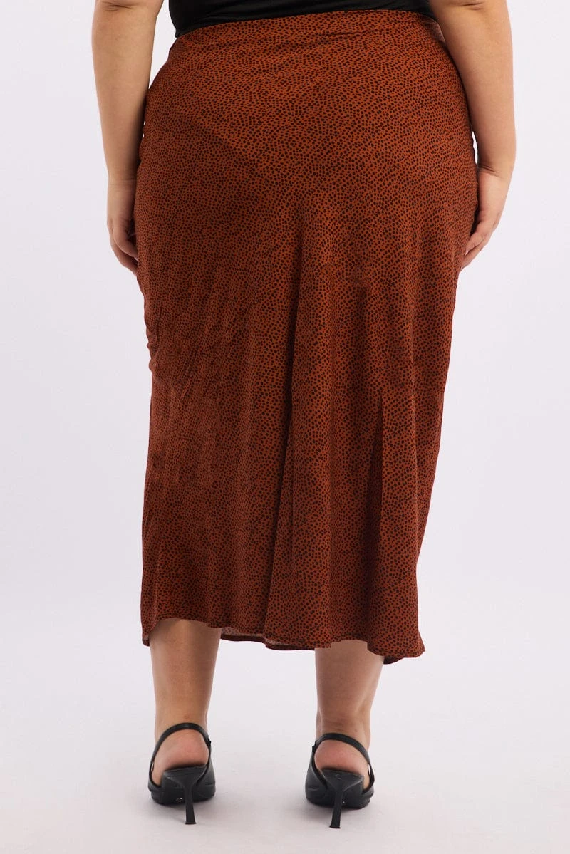 Brown Geo Spot Slip Skirt 5 Brown Geo Spot Slip Skirt - Image 5