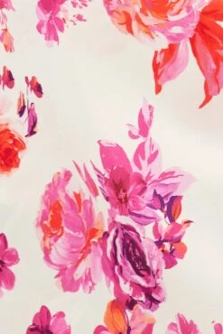 Pink Floral Midi Skirt High Waist Split Satin -You And All Fashion Store csm1320r 47r floral 6