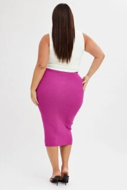 Pink Midi Skirt Rib Knit 10 Pink Midi Skirt Rib Knit -You And All Fashion Store csm15352c 40a hot pink 5